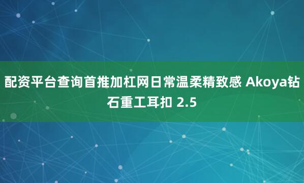 配资平台查询首推加杠网日常温柔精致感 Akoya钻石重工耳扣 2.5