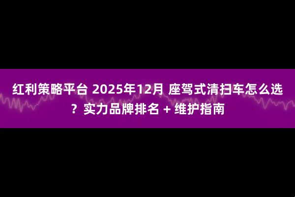 红利策略平台 2025年12月 座驾式清扫车怎么选?实力品牌排名 + 维护指南
