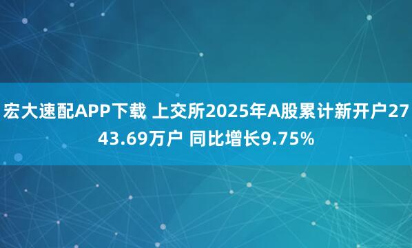 宏大速配APP下载 上交所2025年A股累计新开户2743.69万户 同比增长9.75%